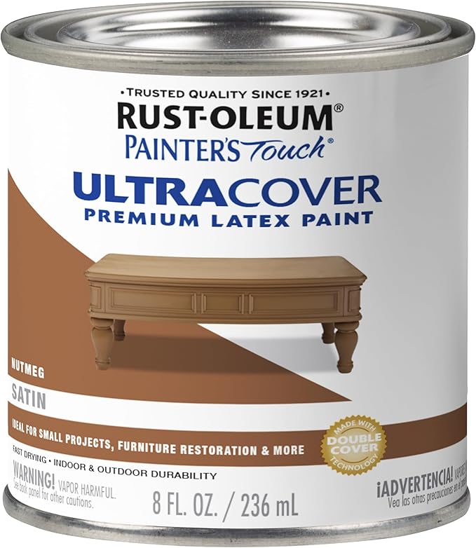 Rust-Oleum 240290 Painter's Touch Brush Paint Acry Satin Nutmeg 1/2Pt, 8 Fl Oz (Pack of 1)