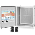 TICONN Outdoor Electrical Box Waterproof, Junction Box IP67 ABS Plastic Enclosure with Hinged Cover with Mounting Plate, Wall Brackets, Cable Glands (Off-White, 19.7"x15.7"x7.9")