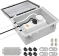 Broader Outdoor Extension Cord Cover Box for Outside Outlet Plug Cover Waterproof, 8.7x6.7x4.4” IP67 Junction Box for Outlet Plug,Outdoor Weatherproof Plug-in Distribution Box