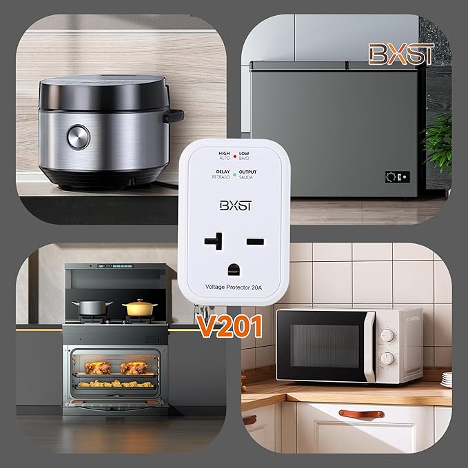 BXST Single Outlet Surge Protector for Refrigerator/Air-Conditioner/Smart TV Small Wall Outlet Power Surge Plug in Voltage Protector for Home Appliance 140J 4400W（2 Pack）