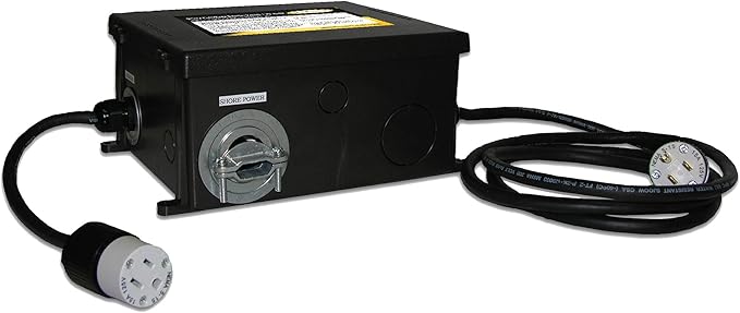 Go Power GP-TS 30 Amp Pre-Wired Transfer Switch, Circuit Protected - Generator Transfer Switch with Built-in Inverter Cable and Receptacle, 120 VAC, 9.65" L x 7.28" W x 4.75" H, 3 lbs