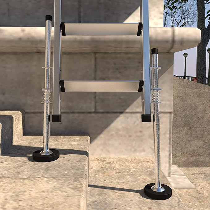 23" Ladder Levelers for Type II,I and IA Extension Ladders up to 32’,with Anti-Slip Threaded and Adjustable Extension Ladder Legs for Stairs and All Surfaces - Extented Version（23"）