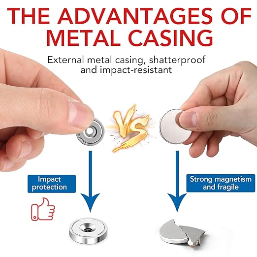LOVIMAG 24Pcs Neodymium Cup Magnets, 20lbs Strong Rare Earth Magnets, Waterproof Pot Magnet with Countersunk and Screw Ideal for Tool Room,Science,Craft,Office - 0.63x0.19inch