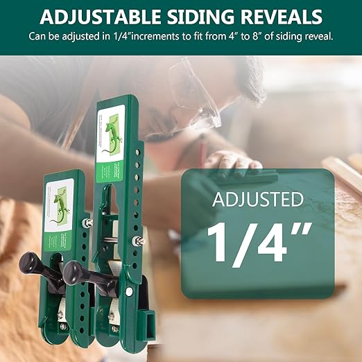 Siding Installation Tools Compatible with 3/8 inch Fiber Cement siding, Siding Tools Lap Siding Gauge with Adjustable Reveals, 2 Pack