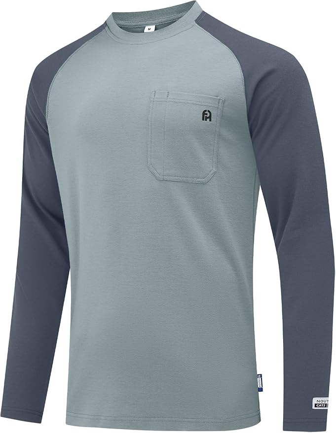 FR Shirts for Men Lightweight Fire Resistant Shirts 5.5oz for Men Long Sleeve NFPA2112/CAT2