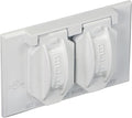 Hubbell-Raco 5180-1 2-Hole Weatherproof Device Cover, 4-9/16 in L X 2-13/16 in W X 1 in T, White