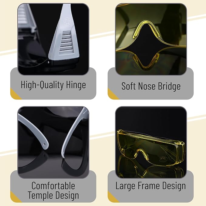 UNCO- Safety Goggles Over Glasses, Protective Goggles, Anti Fog, Work, Safety Glasses Over