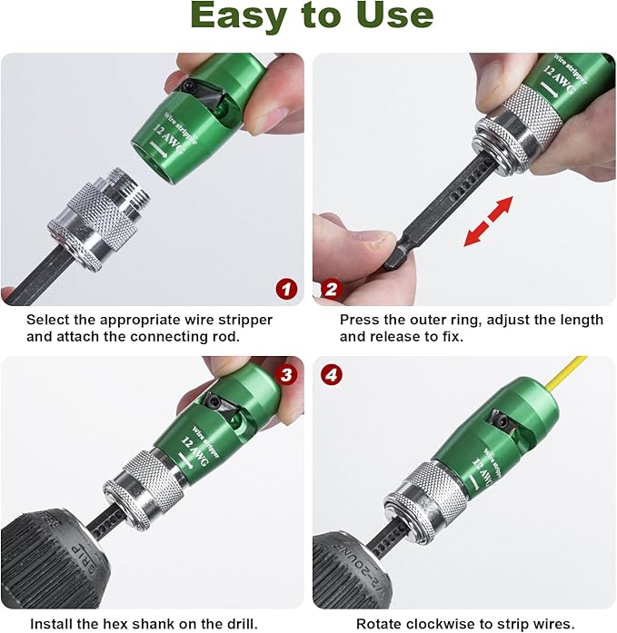 Wire Stripper Twister Tool for Drill, 2026 Upgraded Wire Stripping Tool & Wire Twisting Connector for Cutters 6-14 AWG, 8 In 1 Professional Electrician Wire Nut Twister Stripping and Twisting Tool