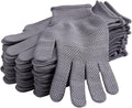 12Pairs Work Gloves Anti-slip Knitted Stretchy Cloth Glove Thin Moist Glove Liners
