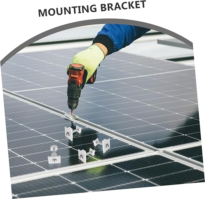 4pcs Aluminum Alloy Solar Panel Mid Clamps Design Socket Head Cap Bolts and Spring Washer for Secure Mounting of Solar Panels Harsh Weather