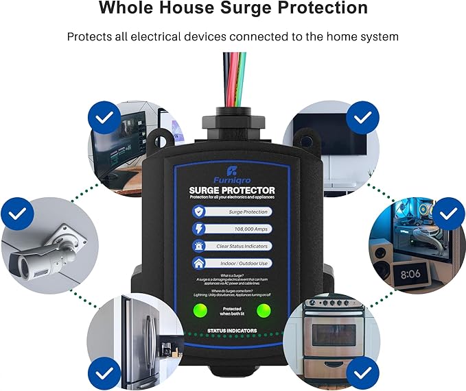 FHSPD108S Whole House Surge Protector for 108,000 Amps, Ultimate Surge Protection, Whole Home Surge Protector for Indoor/Outdoor Use, 120/240V