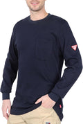 TICOMELA FR Shirts for Men Flame Resistant Shirt NFPA2112/CAT2 7oz Fire Retardant Men's Long Sleeve Henley Shirts