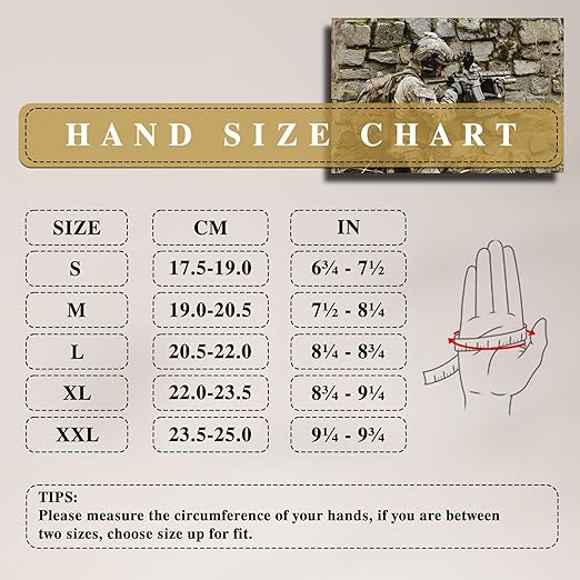HANDLANDY Tactical Gloves for Airsoft Shooting, Flexible Grip Work Gloves for Men, Touchscreen Utility Mechanics Gloves (X-Large, Brown)