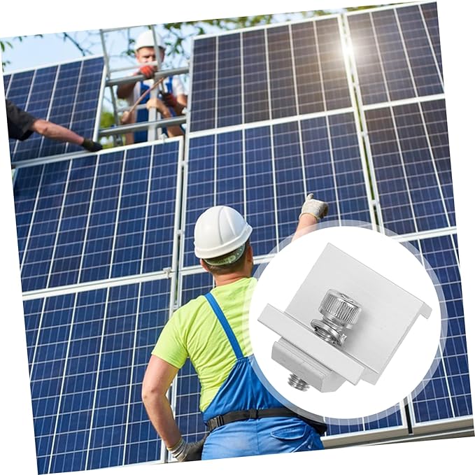 12pcs Metal Solar Panel Bracket Clips Edge Pressure Blocks Support Easy Installation for Outdoor Versatile Clamp for Applications