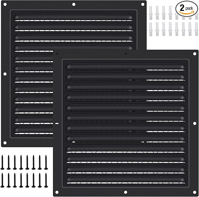 2 Pcs Attic Vent 10" X 10" Shed Vents Metal Gable Vents for Houses Wall Vent with Screen Vent Covers for Home Garage Attic Ceiling, Boost Ventilation and Guard Against Moisture