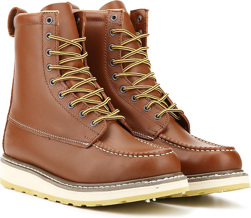 Men's SureTrack 6" & 8'' Leather Soft Toe Work Boot for Men, Welt Construction, Oil/Slip Resistant, Wedge Sole, Moc Toe Men's Work Boots, EH, 84994 & 86994