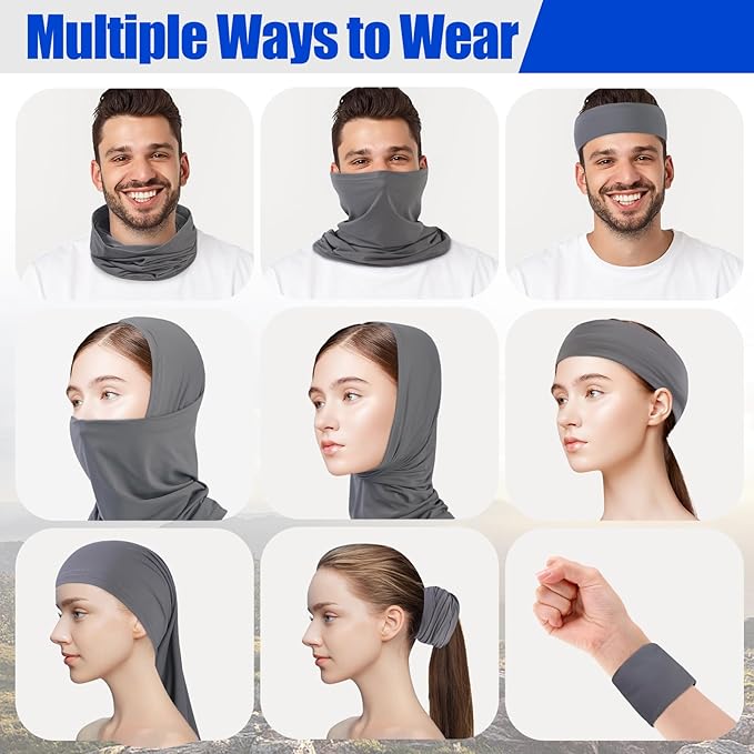 Mandydov Summer Cooling Neck Gaiter Face Mask Breathable Balaclava, UV Protection Wind Dust Proof Face Cover Scarf