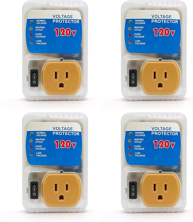 [ETL Listed] BSEED Electronic Surge Protector for Home Appliance,Voltage Protector Suit for Refrigerators and Freezers, Voltage Brownout Outlet 120V 15A,1800Watts(4 Pack)