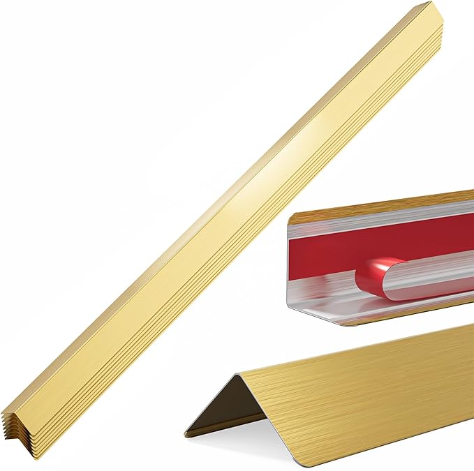 304 Stainless Steel Wall Corner Guards (10, Golden, 2x2x48 Inches)