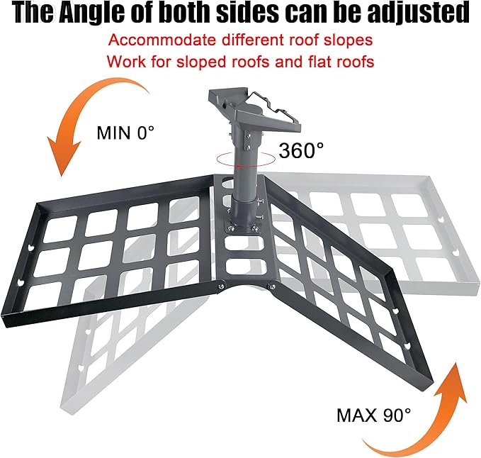 Roof Mount for Starlink,360° Rotatable Roof Ridge Mounting Kit for Starlink Gen 3,Fits for V3 Starlink Standard Dish,No Drilling Required,Alloy Steel Material,Black