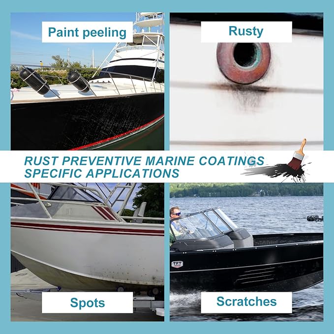 Black Rust Preventive Paint, Rust Inhibitor and Corrosion Permanently, Anti-rust, Non-porous Protective Barrier, UV Resistance and Heat Resistance, 32 Fl Oz