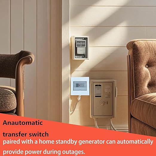 100amp Automatic Generator Transfer Switch 2P 3-Wire 120/240V Automatic/Manual Generator Transfer Switch Ensures Stable Power Transmission, Easy to Use