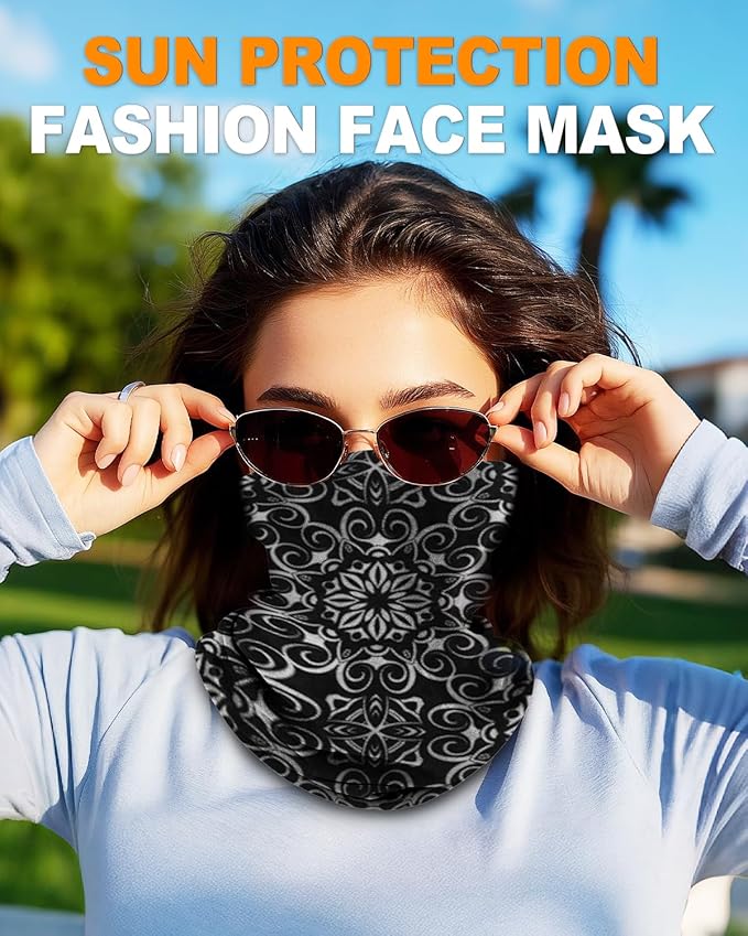 4Pack Neck Gaiter for Men Women Face Cover Mask Head Wrap Balaclava Headwear Bandana Headband Magic Scarf