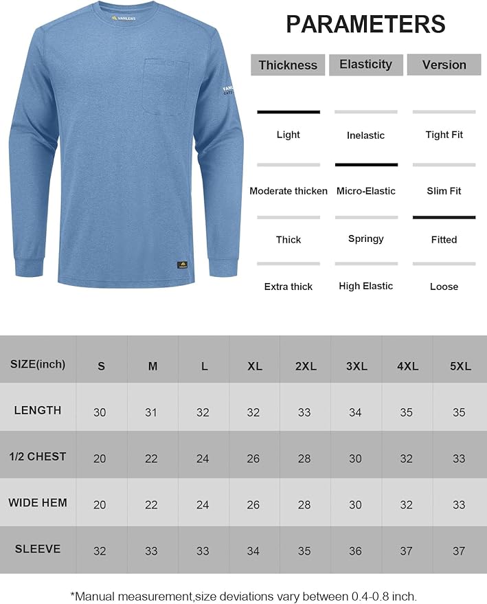 FR Shirts for Summer Crew T-Shirt 5.5OZ Heather Jersey Flame Resistant Long Sleeve Crew T Shirt CAT2
