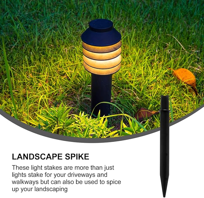 5 Pcs Landscape Lighting Stakes Black Ground Spike Replacement for Solar Pathway Lights Outdoor Garden Lamp Support Stand for Yard Decoration Lawn Lighting Accessories Easy Assembly