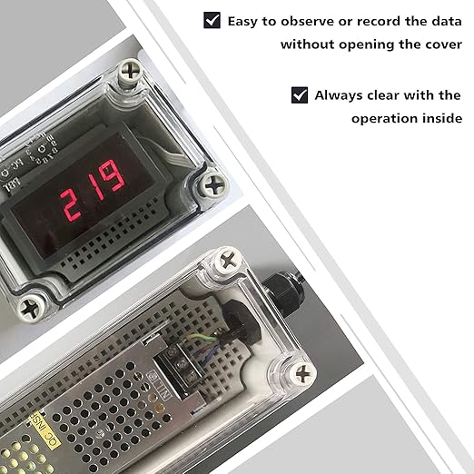 QILIPSU Junction Box with Mounting Plate 200x150x100mm, Clear Cover Plastic DIY Electrical Project Case IP67 Waterproof Dustproof Enclosure Grey (7.9"x5.9"x3.9")