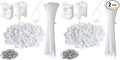 100 Pcs Cable Zip Tie Saddle Type Mounts Base with 8" Cable Ties Tapping Screw, Wire Cable Clips Organizer Holders Clamps White (Pack of 2)