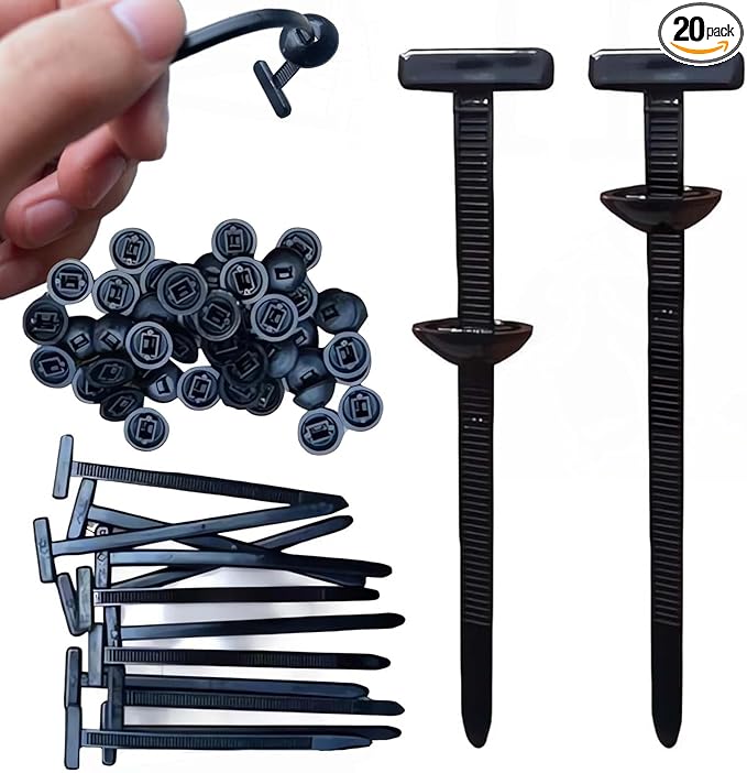 Nylon Universal Cable Tie Buckle Zip Tie (3.5”) Automotive Push Mount Small Assorted Zip Ties Tool Heavy Duty Self Locking UV Resistant Plastic Cable Ties for Car Daily Repair (20)