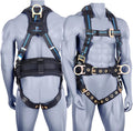 Safety Harness Fall Protection Kit,5pt Full-Body Roofing harness with Support Waist Pad,Vented & Padded Shoulder For Construction(XL/2XL)