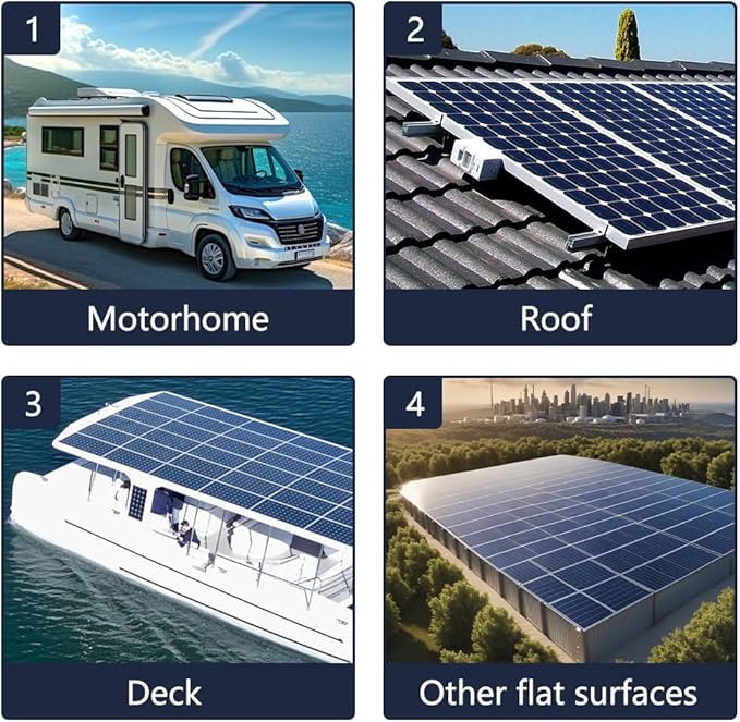 Solar Panel Mounting Brackets, PC Corner Bracket Solar Panel Roof Drill-Free Mount for RV, Boats, 1Set - 4pcs White