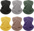 Geyoga 6 Pieces Summer UV Protection Cooling Neck Gaiter Face Clothing Neck Gaiter Mask Scarf Sunscreen Breathable Bandana