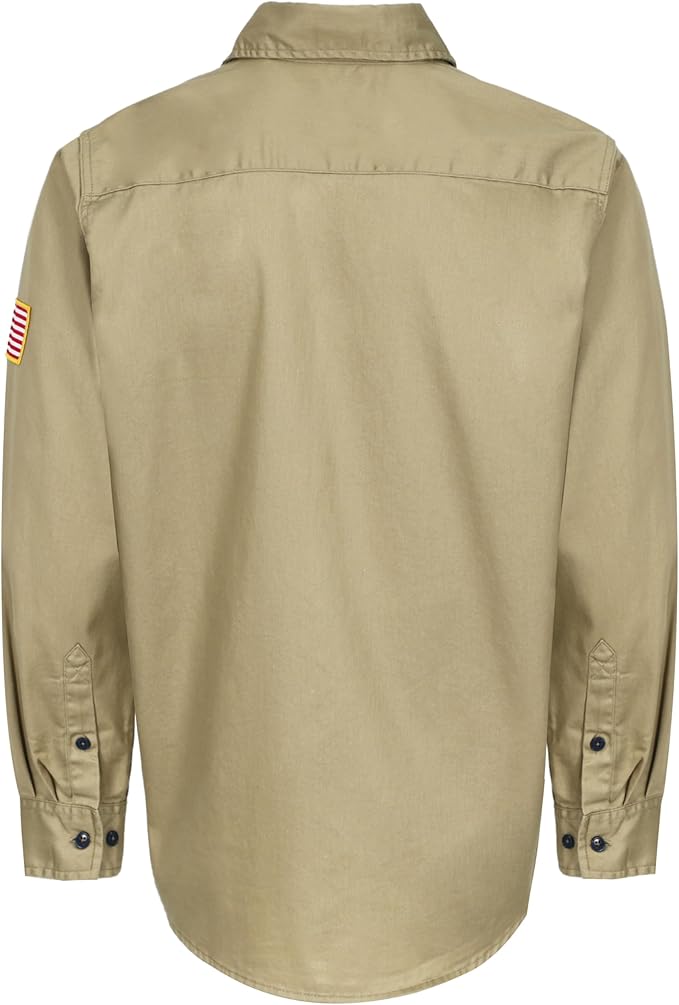 BOCOMAL FR Shirts for Men Flame Resistant Light Weight NFPA2112 Fire Retardant Welding Shirt Water & Oil Repellent Finish
