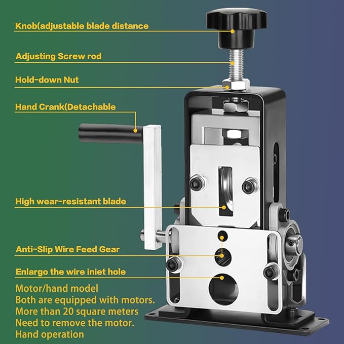 Manual Wire Stripping Machine Gauge Wire 0.06-1 inches,Scrapping Copper Wire Peeler Machine,Drill Powered Hand Crank Wire Stripper Tool for Scrap Copper Recycling