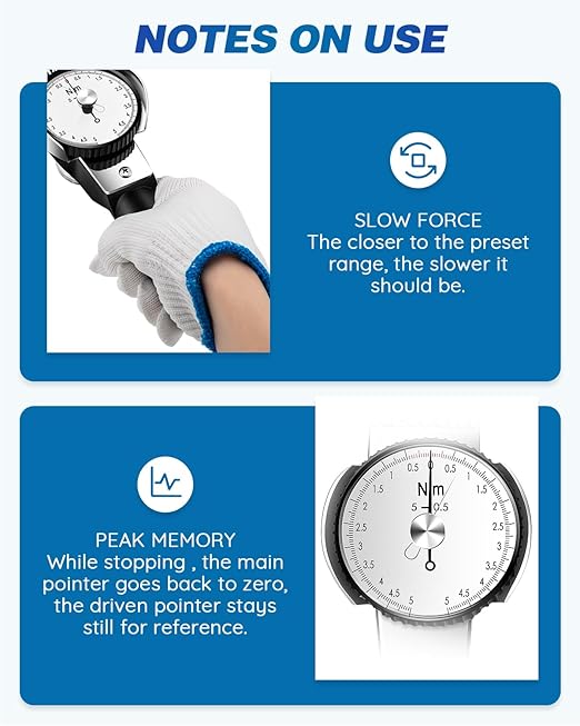 NEWTRY Dial Torque Wrench, 0.5-5N.m Dial Indicator Torque Wrench with Sockets Set (4-14mm), Precision Torque Meter, 1/4 inch Pound Dial Torque Wrench Torque Force Tester