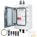1 String 500V PV Combiner Box 1 in 1 Out, 40A DC Circuit Breaker with Solar Disconnect Function, Surge Protection, IP65 Waterproof, Solar Panel Connectors