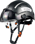 Construction Safety Helmet with Build-in Visor ABS Hard Hat with Visor Adjustable Ventilation Hardhats Work Head Protection ANSI/ISEA Z89.1