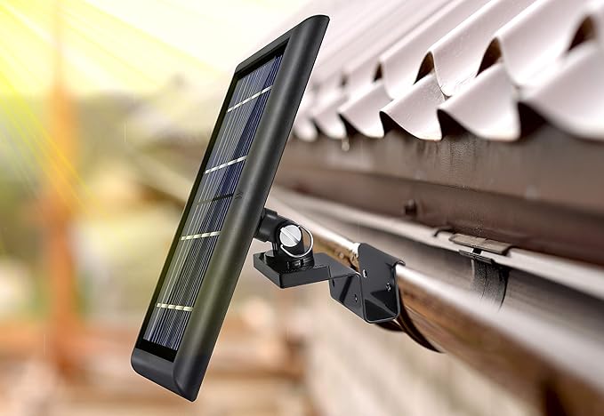 Wasserstein Gutter Mount for Solar Panel Compatible with Ring, Arlo, Blink, Reolink Cams (1 Pack, Black) (Not Compatible with Ring Super Solar Panel)