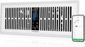 VIVOSUN Quiet Register Booster Fan for 𝟒" 𝐱 𝟏𝟐" Holes, Cooling Heating Vent Fan with 10-Speeds App Control &Adjustable Wind Direction, Thermostat Control for Bedroom, Bathroom &Attic, White