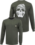 BOCOMAL FR Shirts Crewneck 7oz Midweight Flame Resistant Clothing NFPA2112 CAT2 Men's Fire Retardant Work Shirt