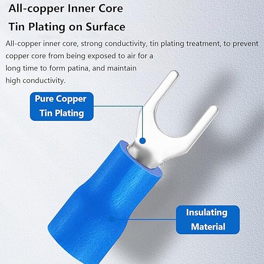 smseace 201pcs Crimping Tool with Fork Spade Connectors 12-Sizes(M3/M4/M5/M6) 22-10AWG Wire Fork Connectors U-Type Terminal Multifunction Wire Crimping Tool