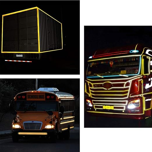 Reflective Tape, Waterproof Self Adhesive Dot Reflective Tape Outdoor Safety Caution Reflector for Trailers, Bikes, Cars（Yellow, 1 Inch x 115 Feet）