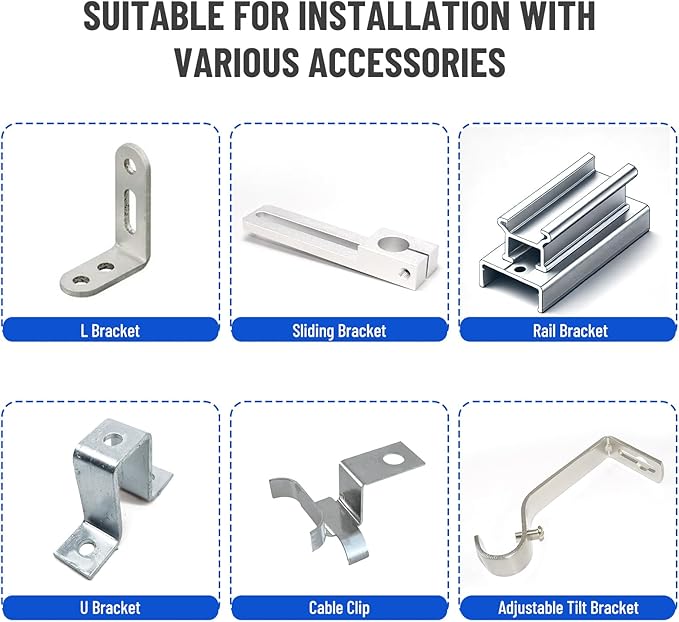 6PCS Standing Seam Roof Clamps, Metal Roof Fixing Clamps, Racking Bracket for Solar Panel Module Installation, Starlink Base, Heat Cable and Snow Guard Attachment
