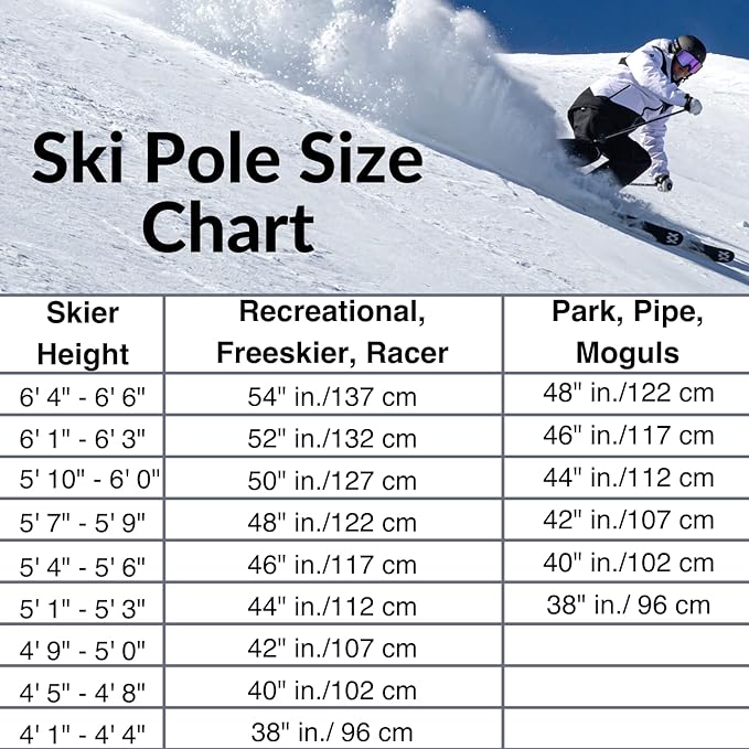 Zipline Lollipop 14.0 Graphite Carbon Composite Ski Poles – Lightweight, Durable, All-Mountain – Ergonomic Grip, Vibration Dampening, Ideal for Groomers and Freestyle. Choice of Skiers