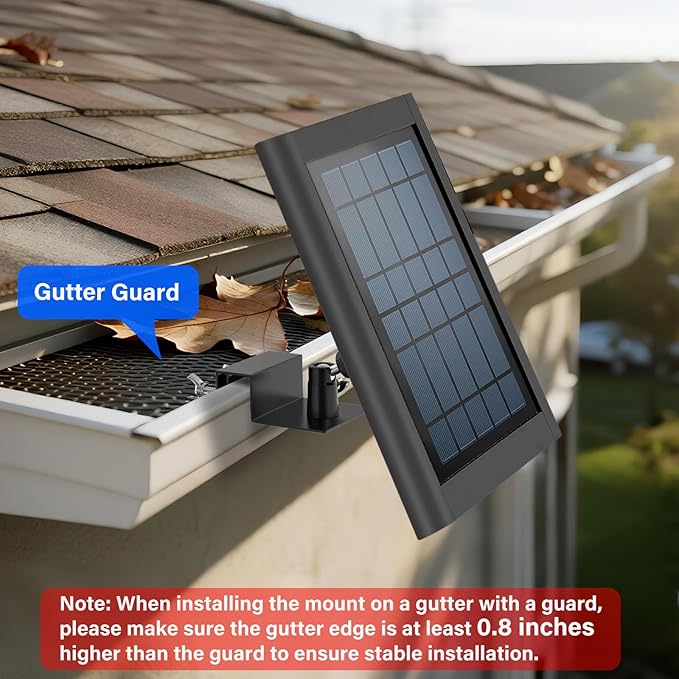 Gutter Mount Compatible with Solar Panel and Small Solar Panel, Adjustable and Sturdy Gutter Mount, Perfect Angle for Arlo/Eufy/Wyze Solar Panels, 2Pack