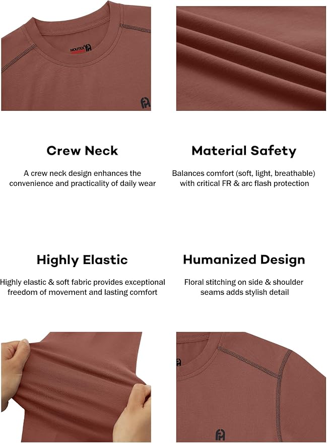 FR Shirts for Men 6oz Lightweight Stretch Work Shirt with Decorative Shoulder Stitch Design Flame Resistant Long Sleeve CAT2
