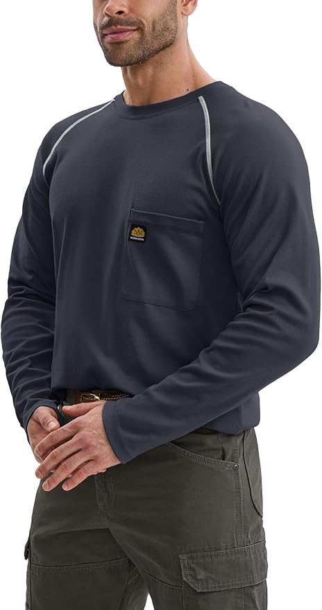 WORKWEYA FR Shirts Flame Resistant Shirt 6.5oz Men's NFPA 2112/CAT2 Long Sleeve Shirt